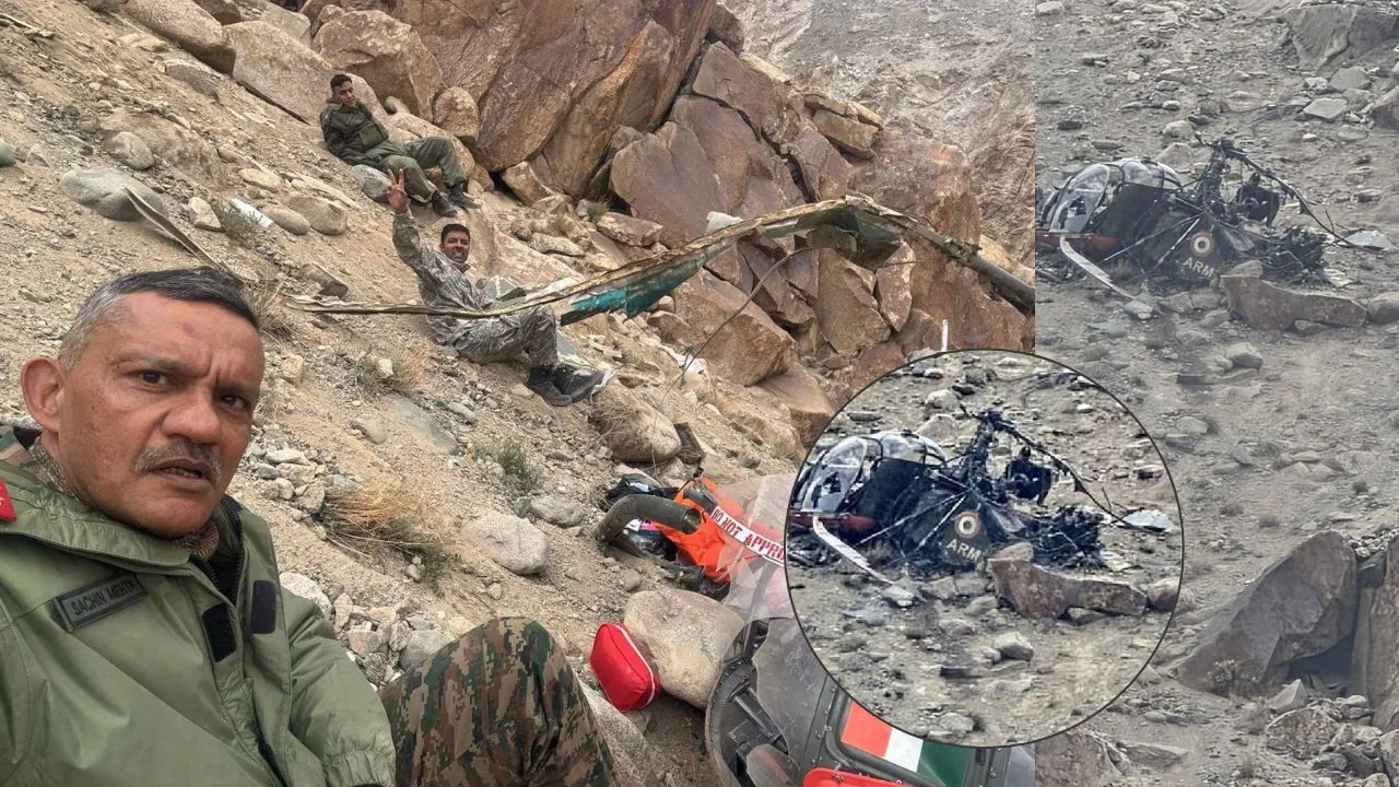  लेह में क्रैश हुआ सेना का चीता हेलीकॉप्टर,  पायलट समेत 3 अधिकारियों को आईं मामूली चोटें, जांच शुरू
