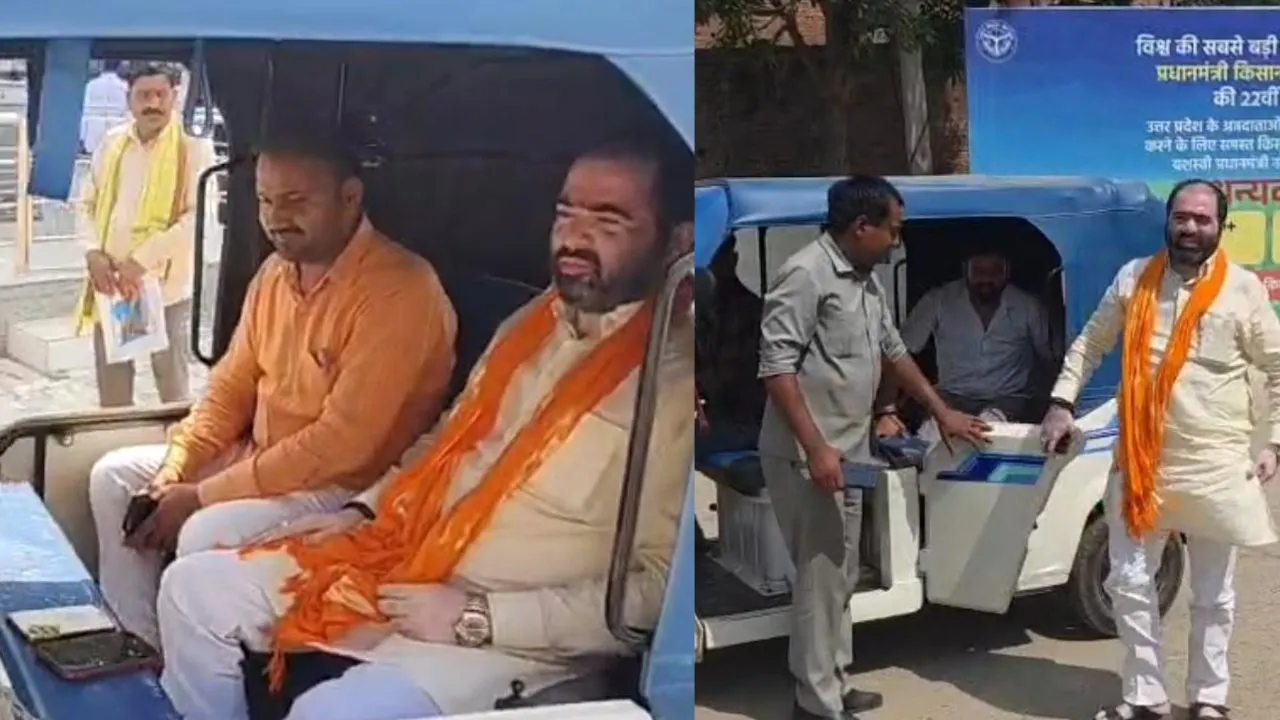 प्रधानमंत्री मोदी की अपील का असर, ईवी-ऑटो से क्षेत्र में निकले राज्यमंत्री सतीश शर्मा, जनता को दिया बड़ा संदेश