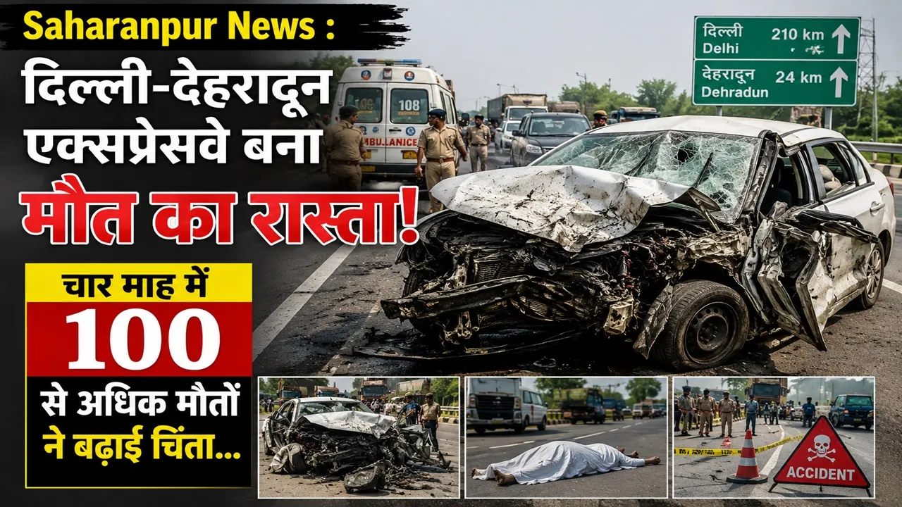 Saharanpur News : दिल्ली-देहरादून एक्सप्रेसवे बना मौत का रास्ता! चार माह में 100 से अधिक मौतों ने बढ़ाई चिंता