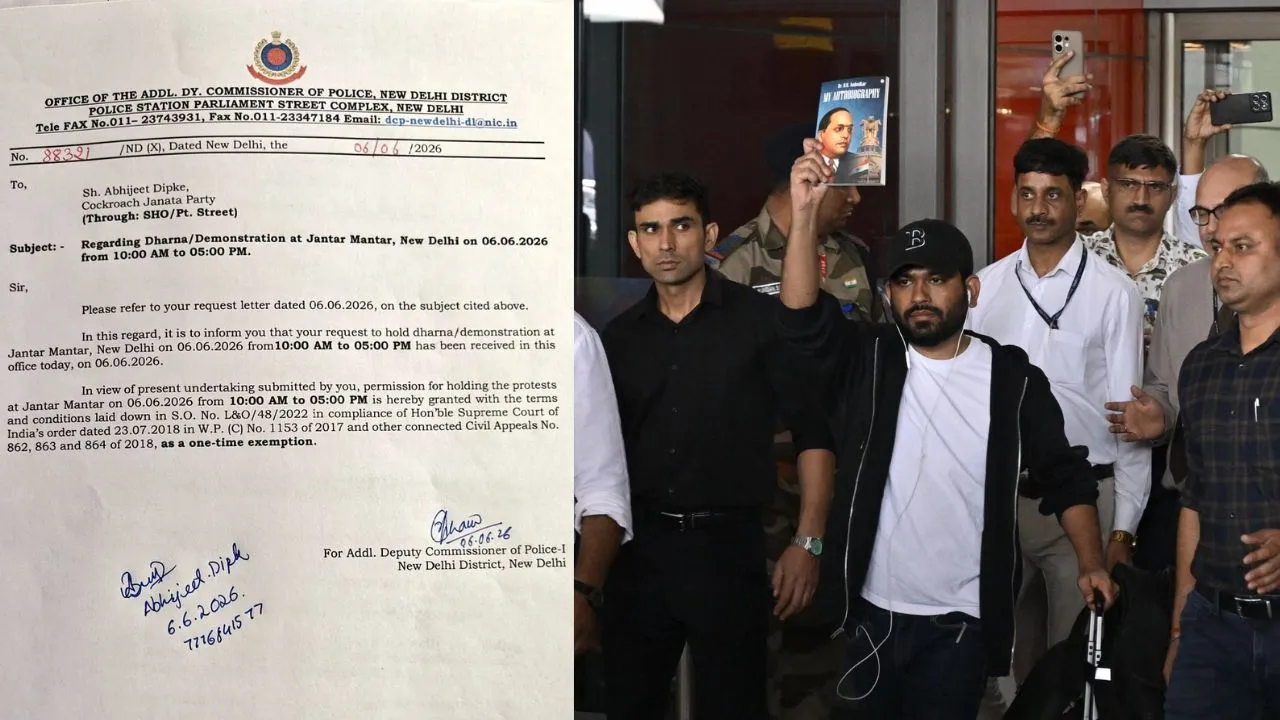  Cockroach Janta Party Protest : कॉकरोच जनता पार्टी को मिली जंतर-मंतर पर प्रदर्शन की अनुमति, दिल्ली पहुंचे अभिजीत दीपके