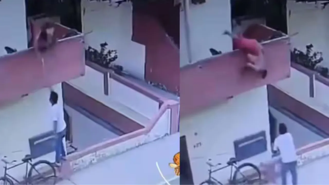 10 रुपये की आइसक्रीम के लिए लगाया शॉर्टकट, बालकनी से नीचे गिरा युवक; CCTV वीडियो वायरल