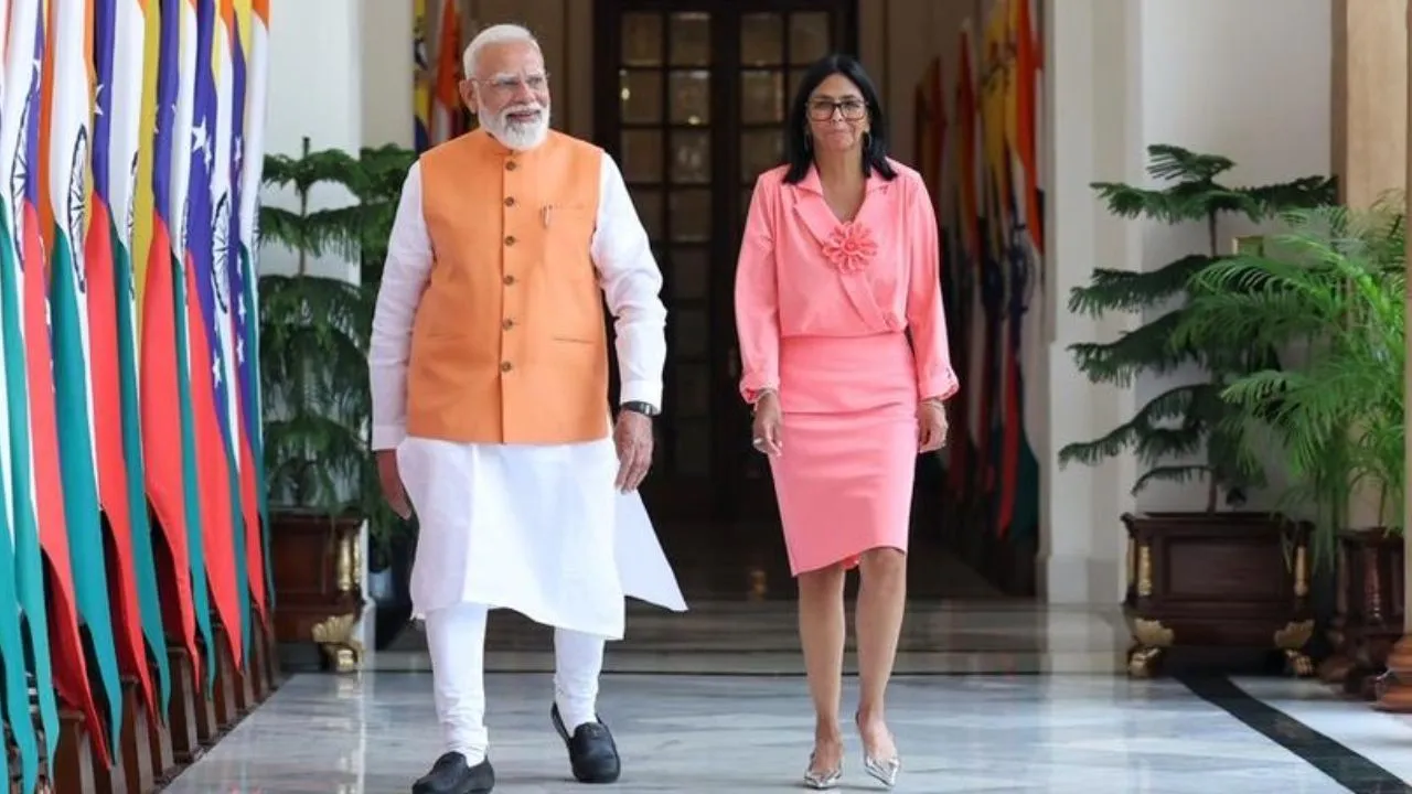 India-Venezuela :  पीएम मोदी और कार्यवाहक राष्ट्रपति डेल्सी रोड्रिगेज की मुलाकात, पश्चिम एशिया संकट के बीच तेल आपूर्ति पर बड़ा मंथन