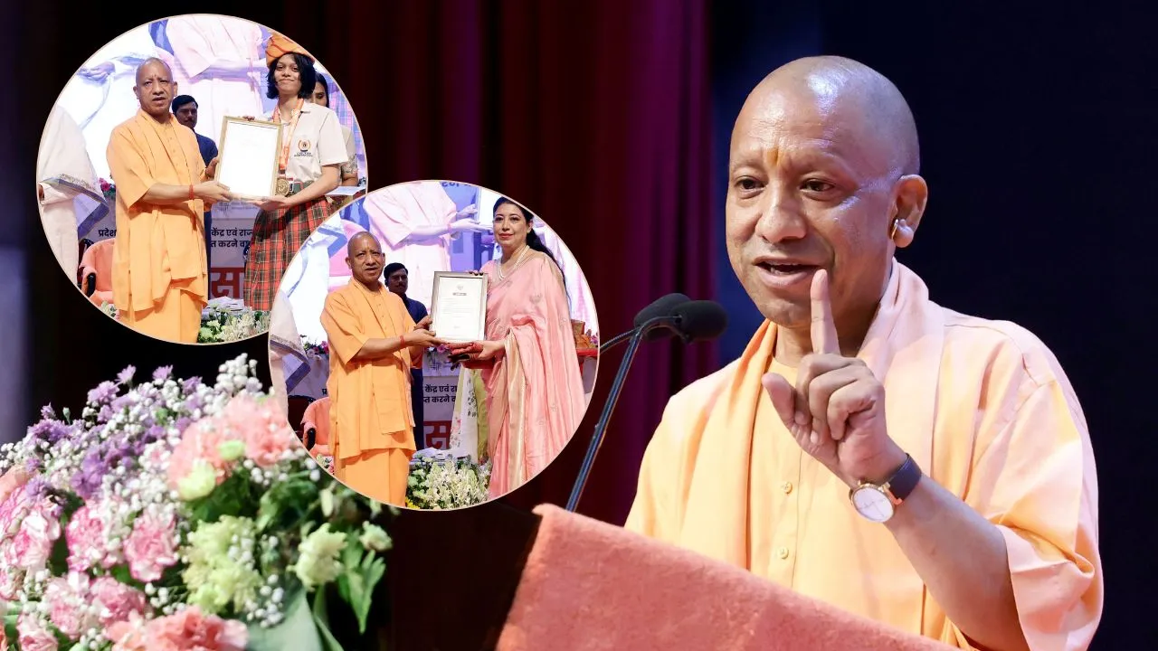 लखनऊ में सम्मानित यूपी के मेधावी विद्यार्थी,  सीएम योगी ने बाटें 223 राज्य स्तर पर चयनित विद्यार्थियों को नकद इनाम और मेडल