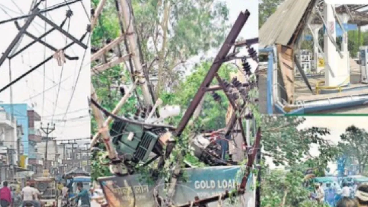 बरेली में तूफान ने बिजली विभाग में मचाई भारी तबाही, 500 विद्युत पोल टूटे