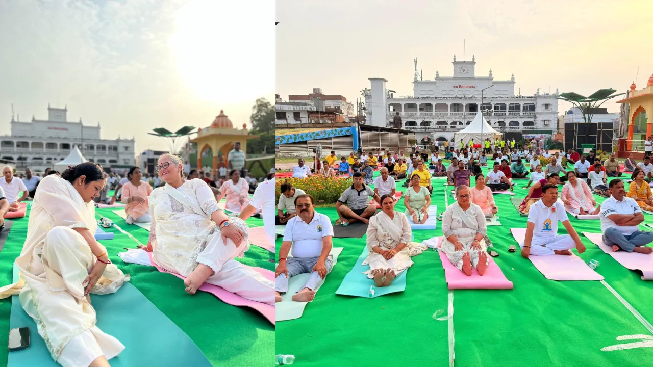 International Yoga Day: अंतरराष्ट्रीय योग दिवस पर लखनऊ नगर निगम मुख्यालय पर सामूहिक योगाभ्यास, महापौर सुषमा खर्कवाल ने दिया स्वस्थ जीवन का संदेश