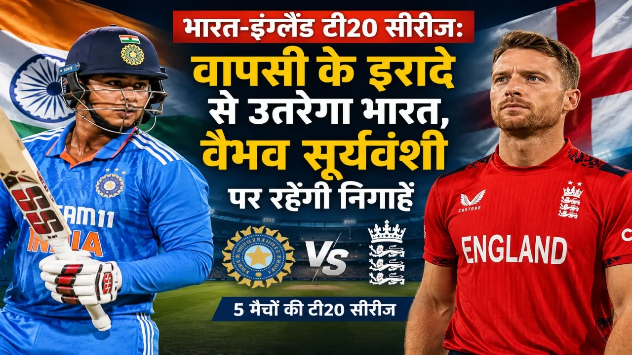 भारत-इंग्लैंड टी20 सीरीज:  वापसी के इरादे से उतरेगा भारत, वैभव सूर्यवंशी पर रहेंगी निगाहें