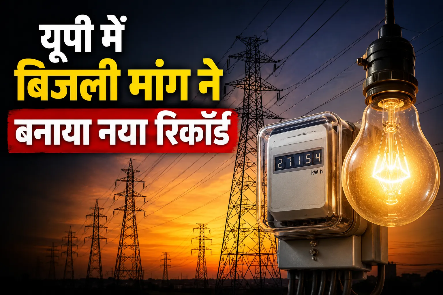 यूपी में बिजली मांग ने बनाया नया रिकॉर्ड: 32,405 मेगावाट आपूर्ति के बीच कई जिलों में 24 घंटे बिजली का दावा