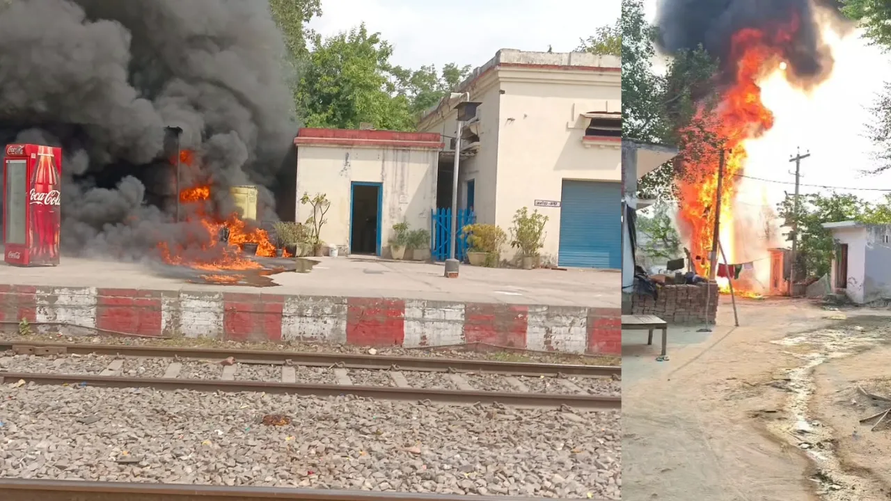 बाराबंकी: रेलवे स्टेशन पर जनरेटर में धमाका, गांव में ट्रांसफार्मर धधका; दो जगह आग से हड़कंप