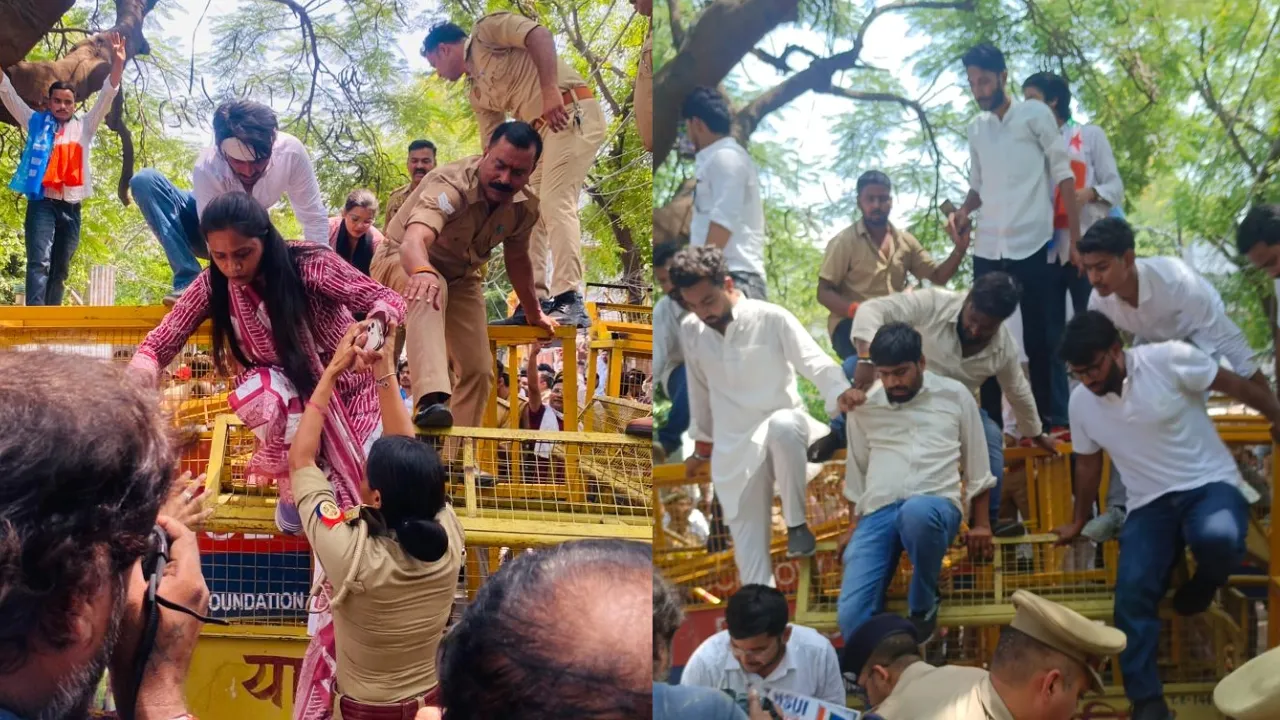 लखनऊ में NSUI का राजभवन मार्च (1)