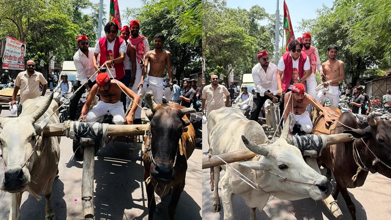 लखनऊ में महंगाई के खिलाफ सपा का प्रदर्शन (1)
