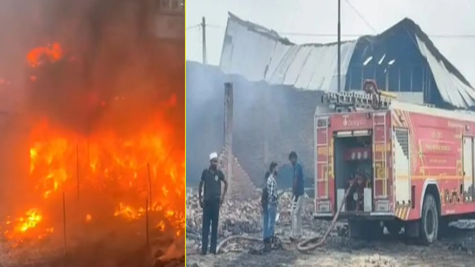Moradabad News : रानी नांगल में 27 कपड़ा गोदामों में लगी भीषण आग, लाखों का माल जलकर राख