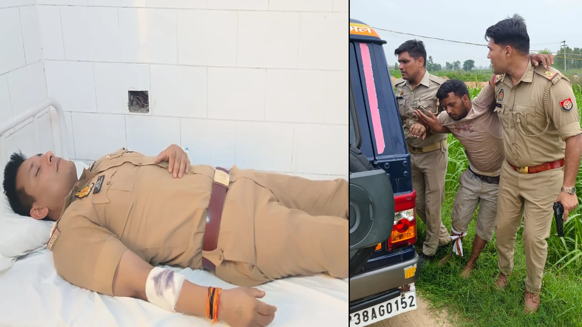 Sambhal News : पुलिस मुठभेड़ में बदमाश के पैर में लगी गोली, इंस्पेक्टर भी हुए घायल