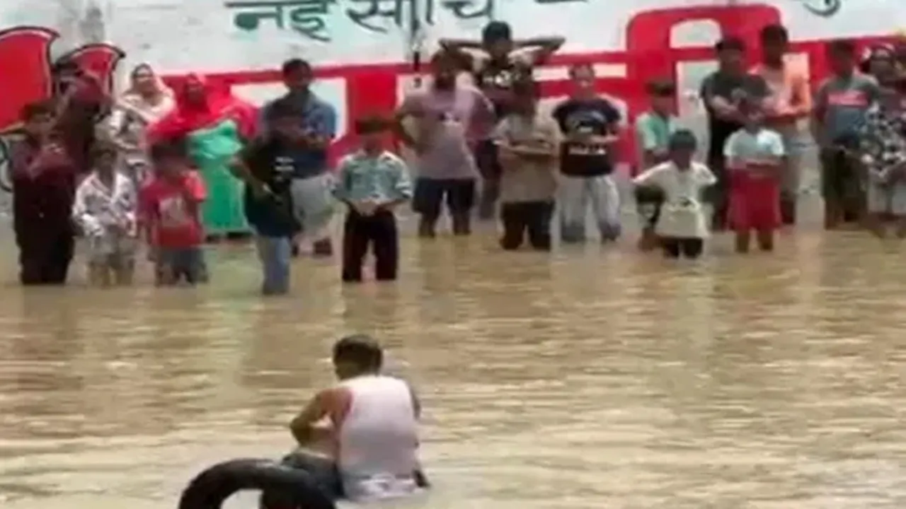 Meerut News : बारिश के पानी से भरे रेलवे अंडरपास में डूबी बग्घी, चालक और घोड़े की मौत