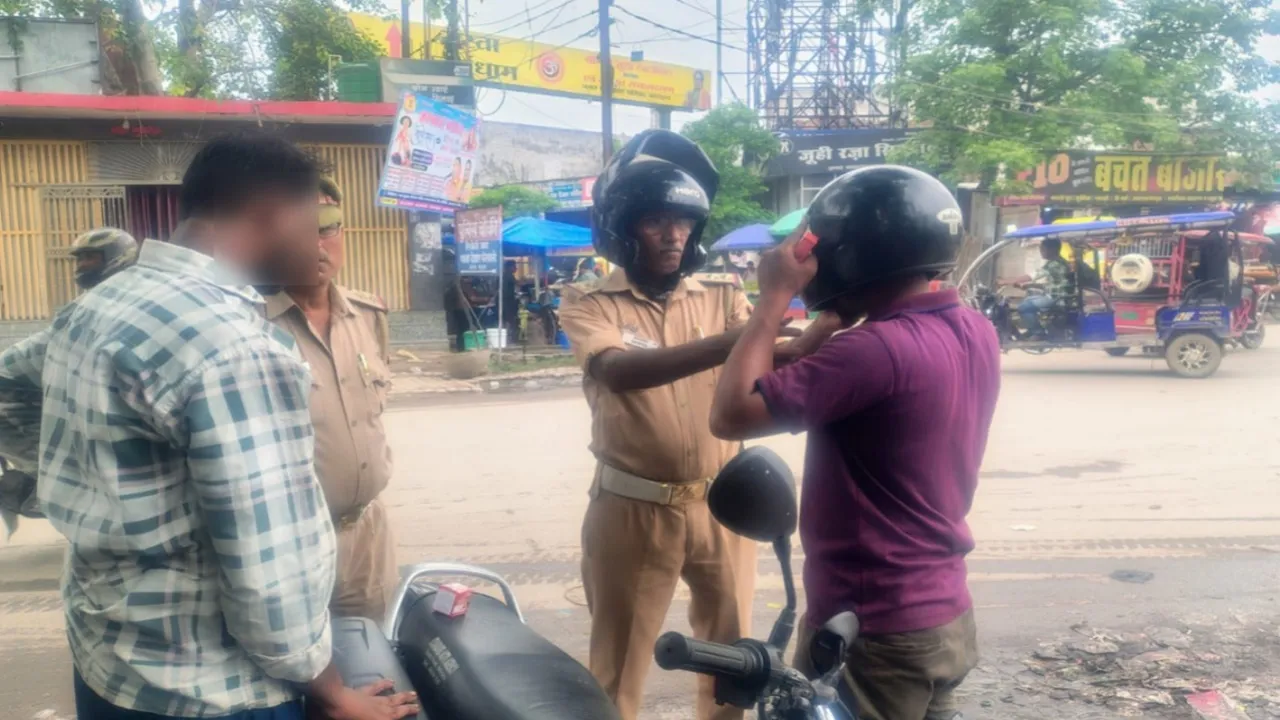 Bahraich News : बहराइच यातायात पुलिस की बड़ी कार्रवाई , 786 वाहनों के चालान, 9.58 लाख रुपये का जुर्माना, चार वाहन सीज