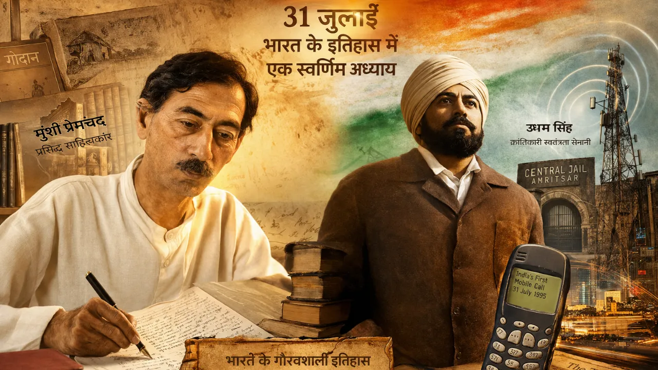 31 जुलाई का इतिहास: आज ही के दिन जन्मे थे मुंशी प्रेमचंद, उधम सिंह को दी गई थी फांसी; भारत की पहली मोबाइल कॉल भी इसी तारीख से जुड़ी
