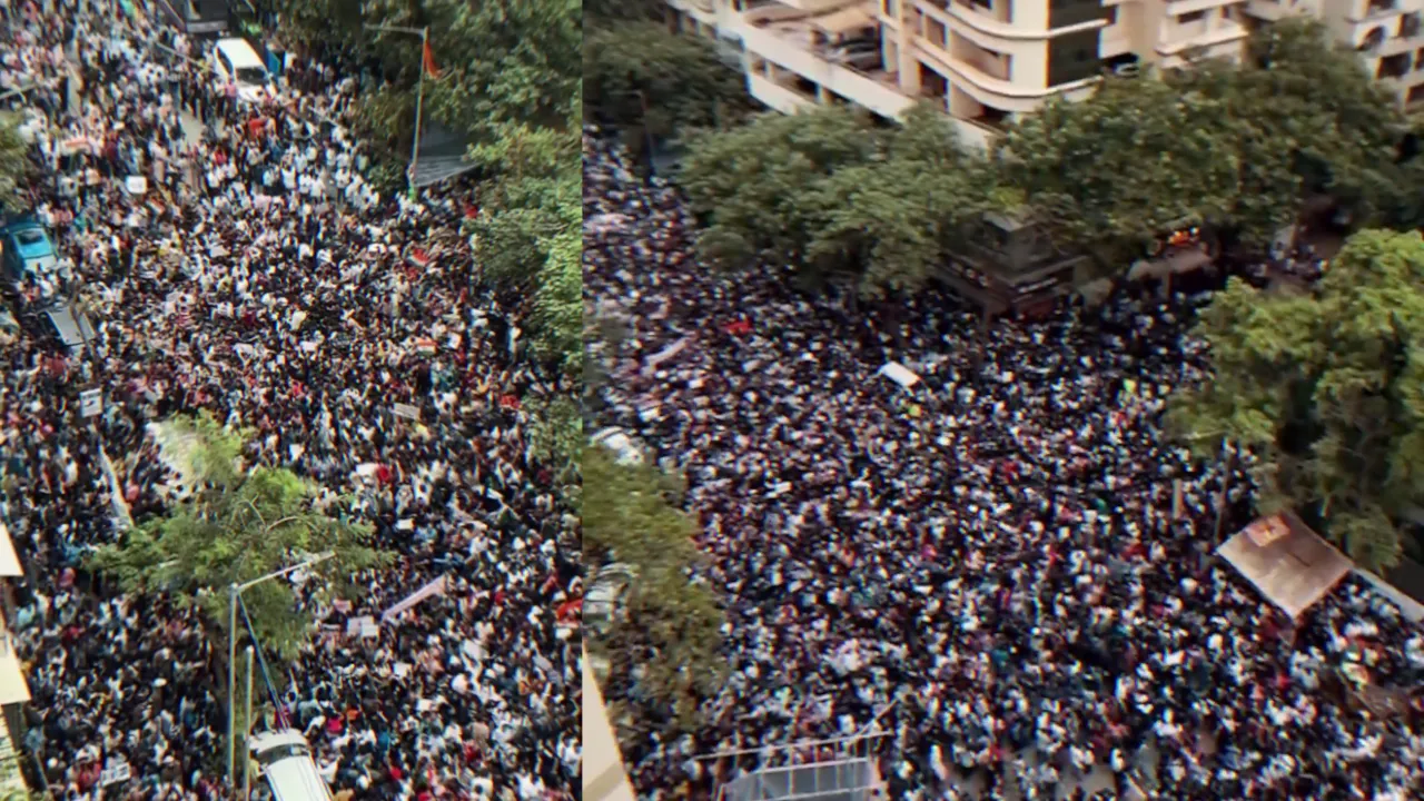 Thousands of Students Gather at Mumbai Shivaji Park for NEET Protest   