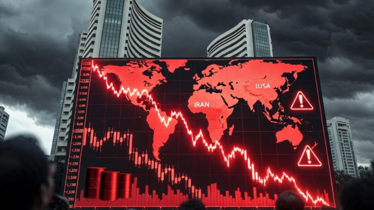 Middle East तनाव का असर: सेंसेक्स 600 अंक तक टूटा, शेयर बाजार में मची बिकवाली