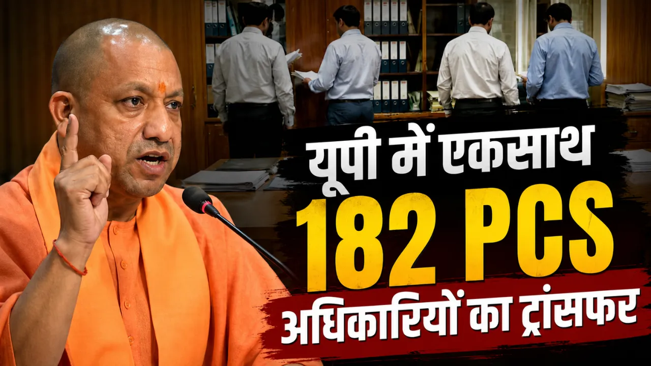 UP में बड़ा प्रशासनिक फेरबदल: योगी सरकार ने 182 PCS अधिकारियों का किया तबादला, कई जिलों के SDM बदले