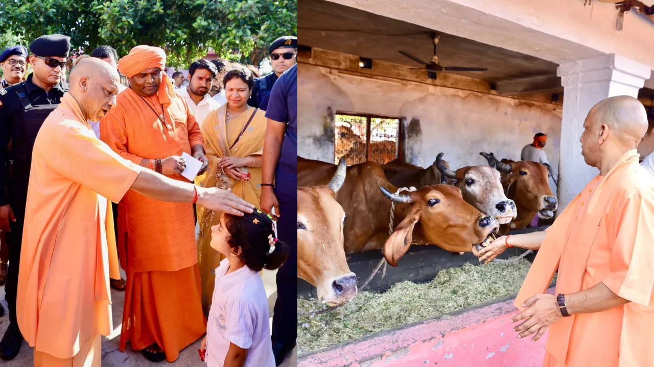 देवीपाटन शक्तिपीठ पहुंचे CM योगी: मां पाटेश्वरी की विधि-विधान से पूजा, गौशाला में की गौसेवा और लिया व्यवस्थाओं का जायजा