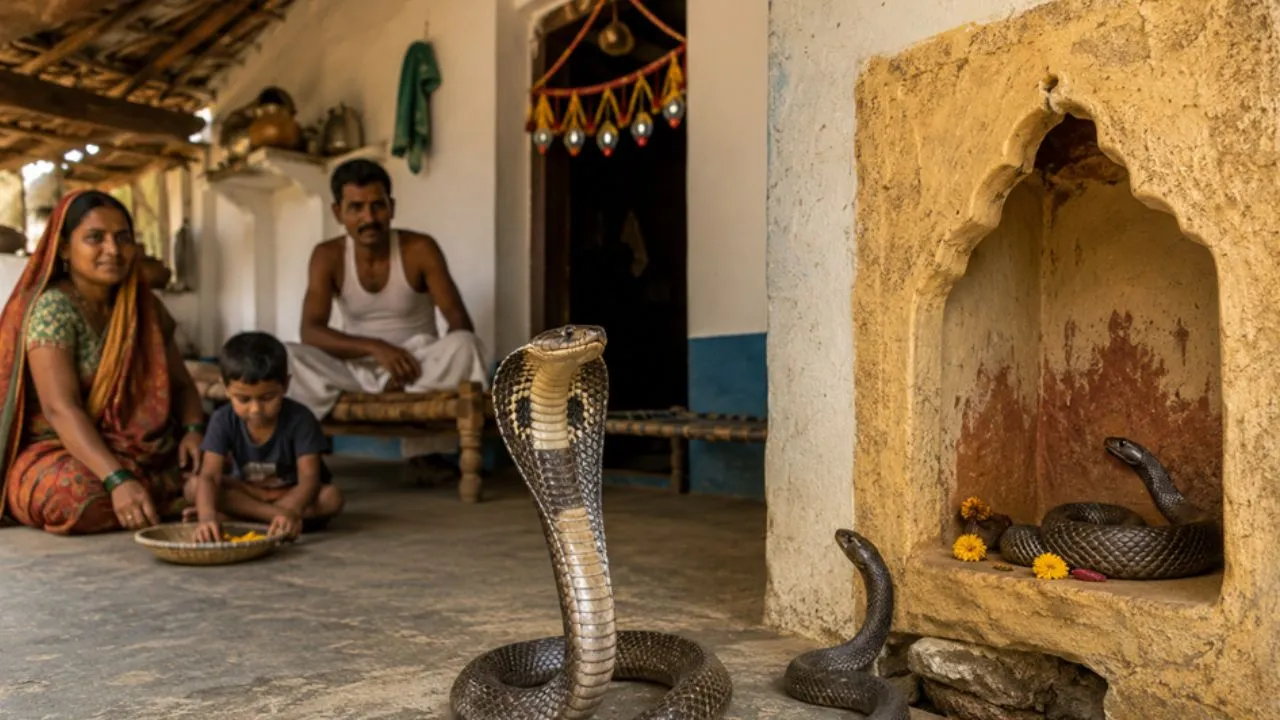  अनोखी परंपरा :  शेतफल, जहां सांप हैं परिवार का हिस्सा