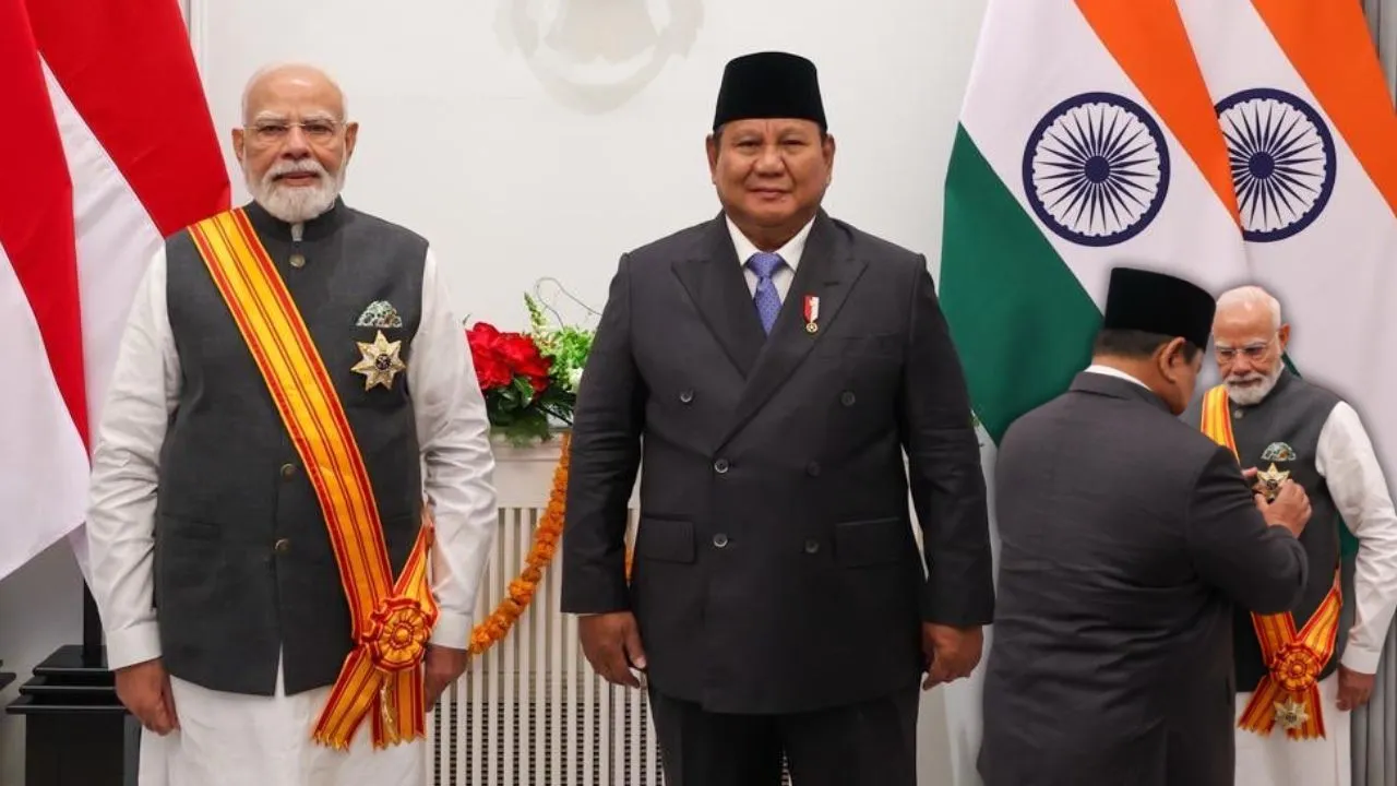  PM Modi Visit : पीएम मोदी को मिला इंडोनेशिया का सर्वोच्च नागरिक सम्मान 'बिन्तांग आदिपूर्ण', राष्ट्रपति सुबियांतो ने किया भव्य स्वागत
