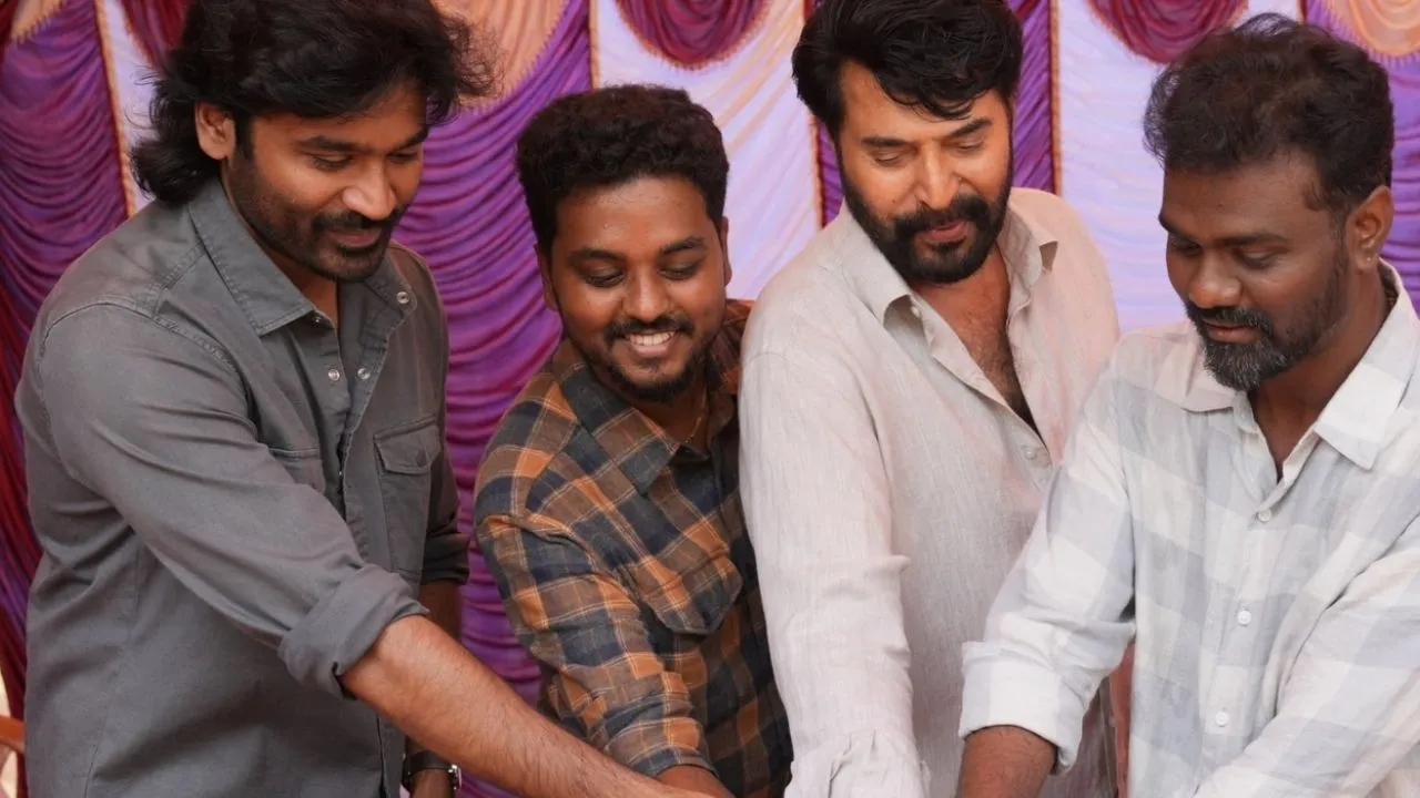 Dhanush: नेशनल अवार्ड जीतने पर धनुष और ममूटी ने मनाया जश्न, ‘ओम’ के सेट पर काटा केक