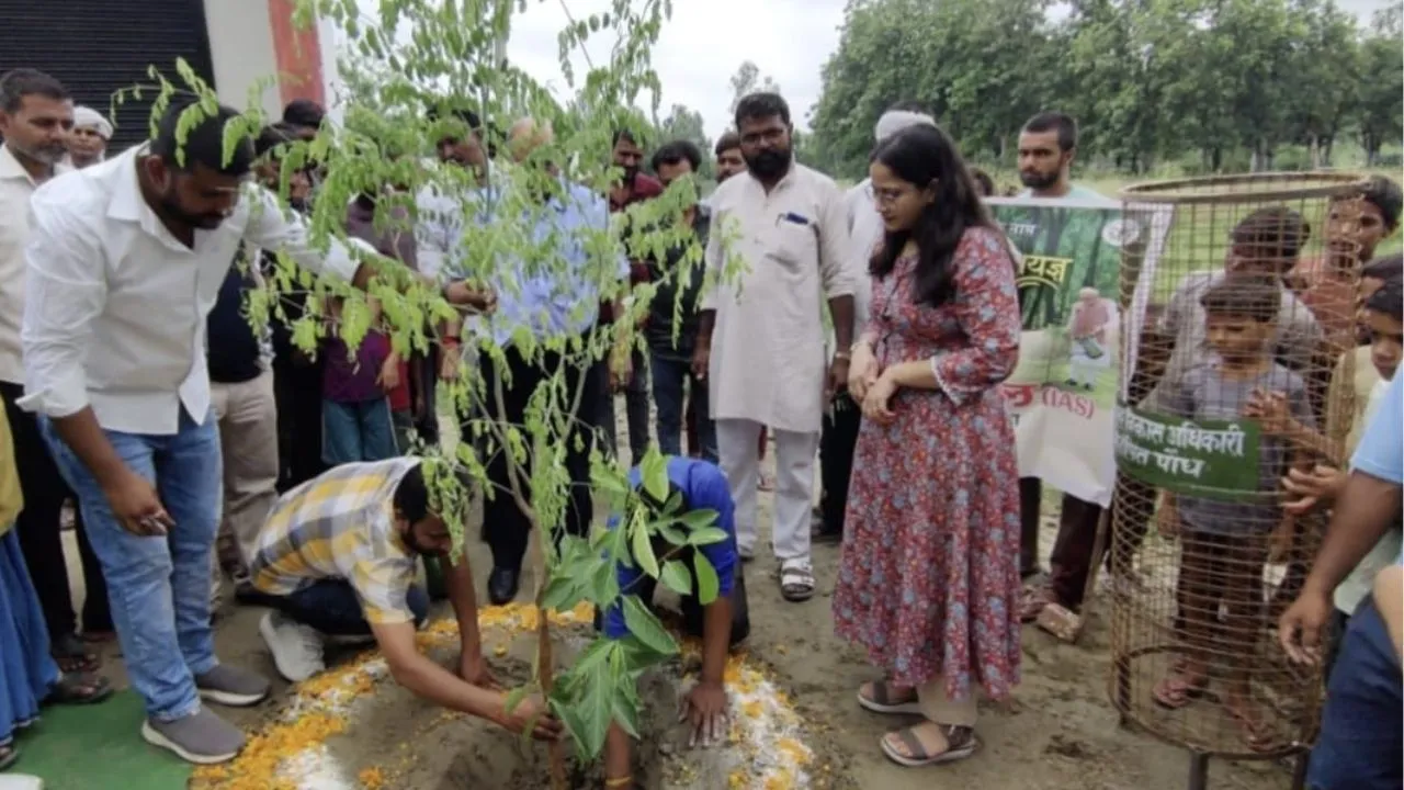 Hardoi News :  बरखेरा में 'वृक्ष भंडारे' का आयोजन, सीडीओ नेहा व्याडवाल ने रोपे पौधे, 4 हजार वृक्षों का हुआ वितरण