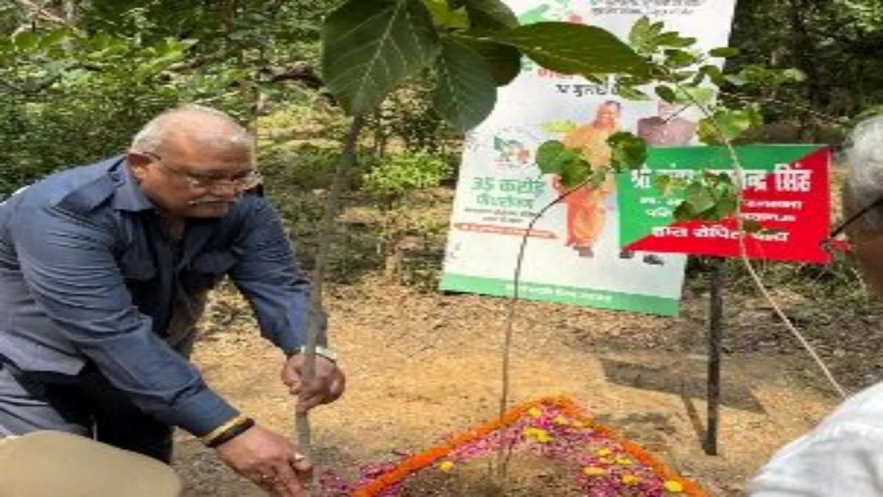 विधान परिषद सभापति कुंवर मानवेन्द्र सिंह ने किया वृक्षारोपण