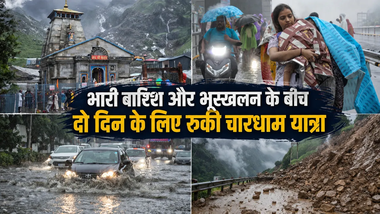 Char Dham Yatra 2026: भारी बारिश और भूस्खलन के चलते चारधाम यात्रा दो दिन के लिए स्थगित, प्रशासन का बड़ा फैसला