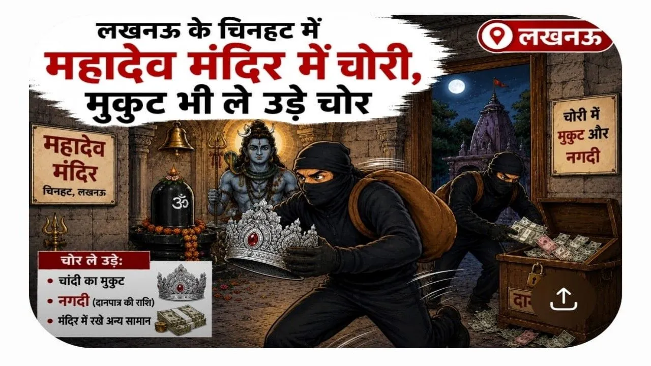  आस्था पर प्रहार :चिनहट के मंदिर में बड़ी चोरी, सबूत मिटाने के लिए कैमरे भी उखाड़ ले गए शातिर चोर