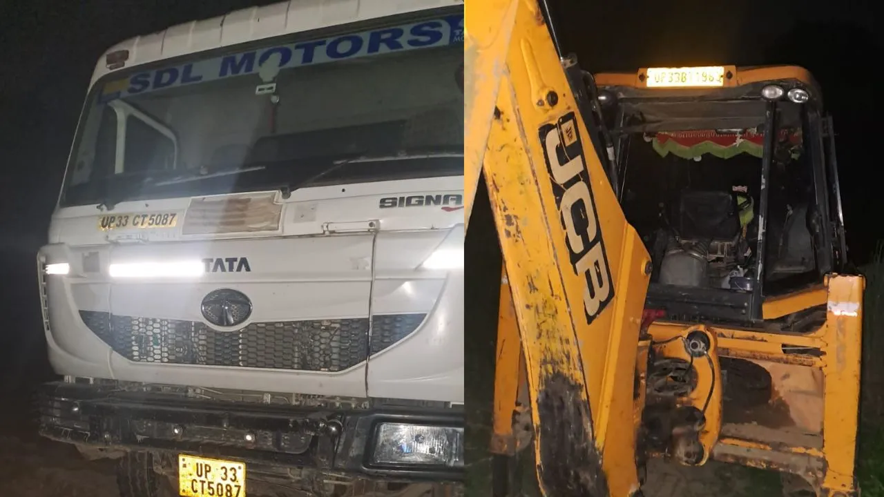 ; 2 JCBs and 5 dumpers seized