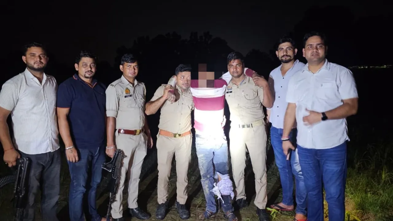 औरैया में 25 हजार का इनामी गौकशी आरोपी मुठभेड़ में गिरफ्तार, पुलिस की जवाबी कार्रवाई में घायल