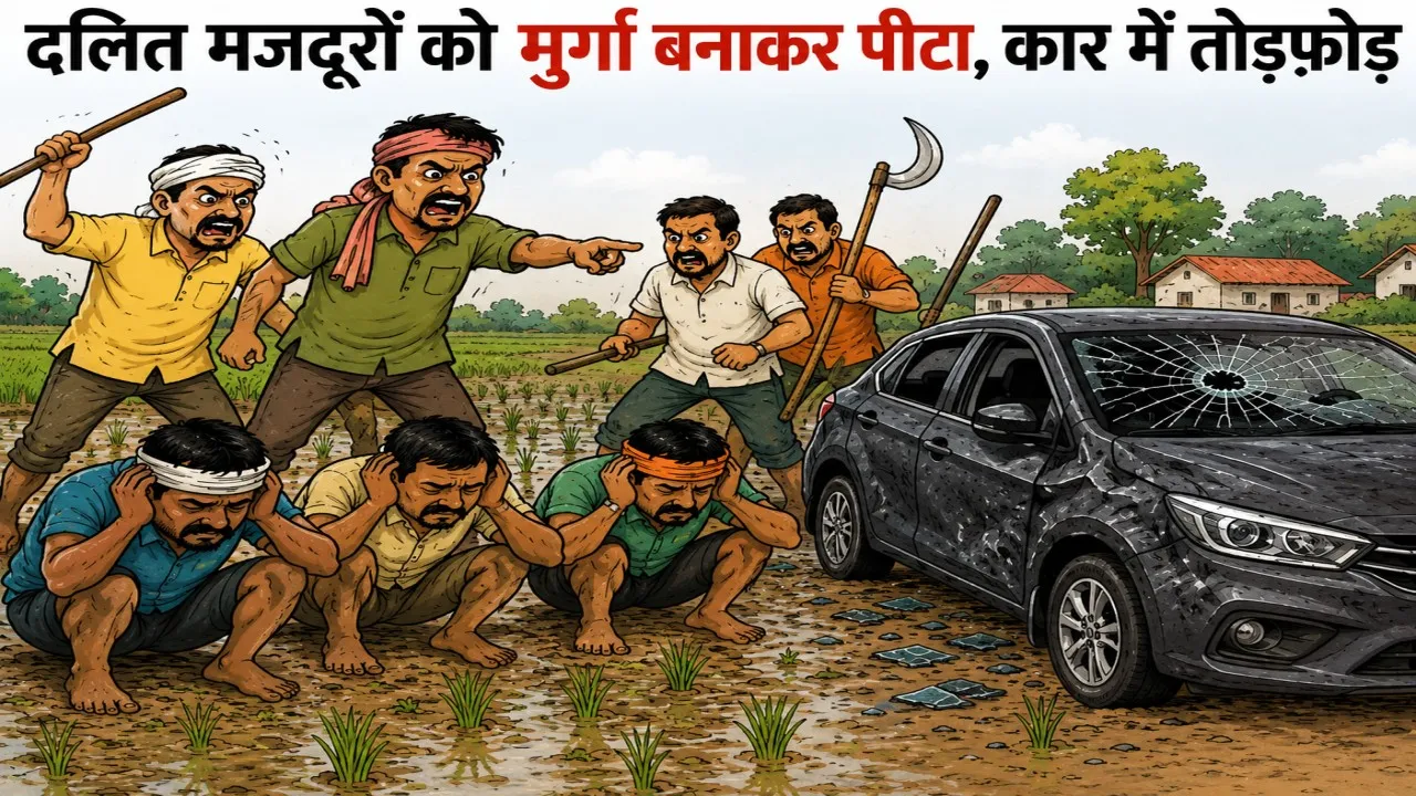 बाराबंकी : धान की रोपाई के दौरान हिंसा, दलित मजदूरों को मुर्गा बनाकर पीटा, कार भी क्षतिग्रस्त