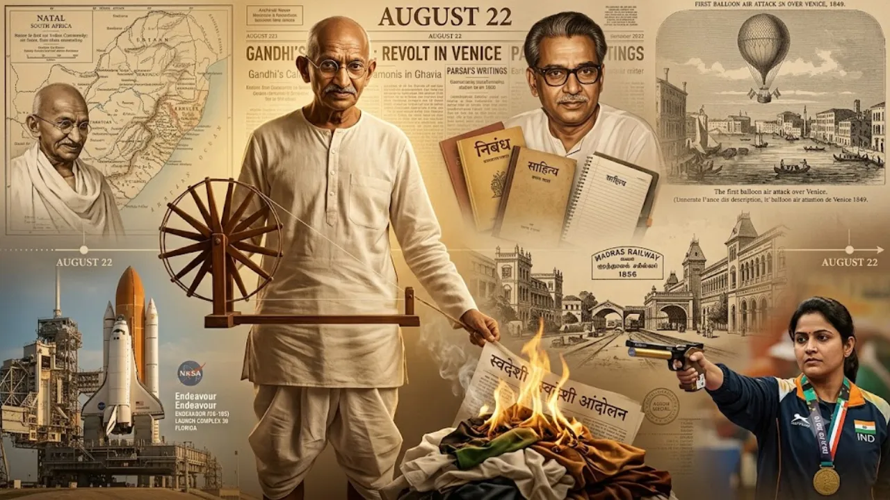 22 अगस्त का इतिहास: महात्मा गांधी से हरिशंकर परसाई तक, जानिए आज के दिन की बड़ी ऐतिहासिक घटनाएं