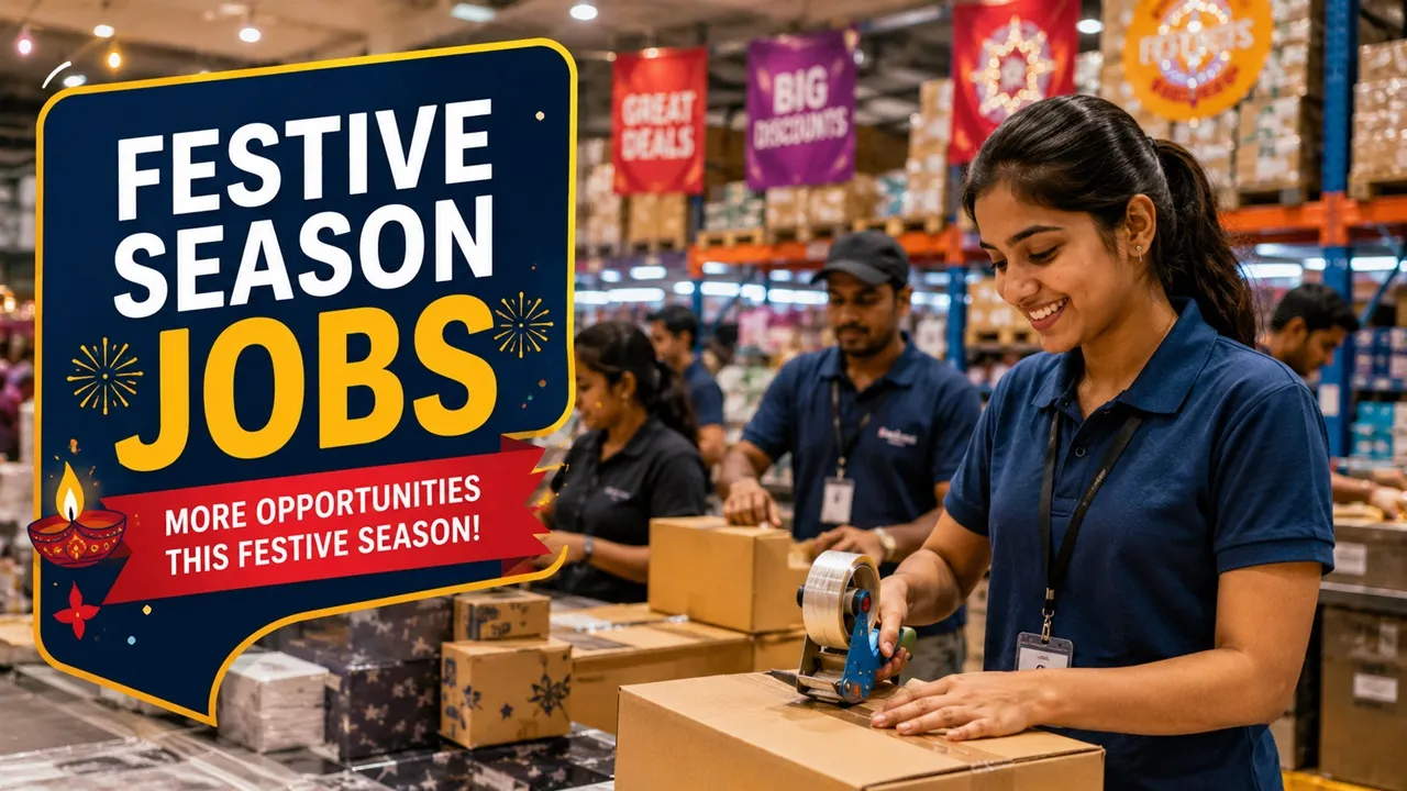Festive Season Jobs 2026 : त्योहारों में नौकरी की बंपर बहार, 15-20% तक बढ़ेंगी अस्थायी भर्तियां; इन सेक्टर में सबसे ज्यादा मौके
