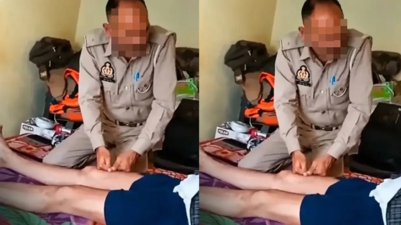 वर्दी में पैर दबाने का VIDEO वायरल, दो होमगार्ड सस्पेंड; SDM आवास से जुड़ा बताया जा रहा था मामला
