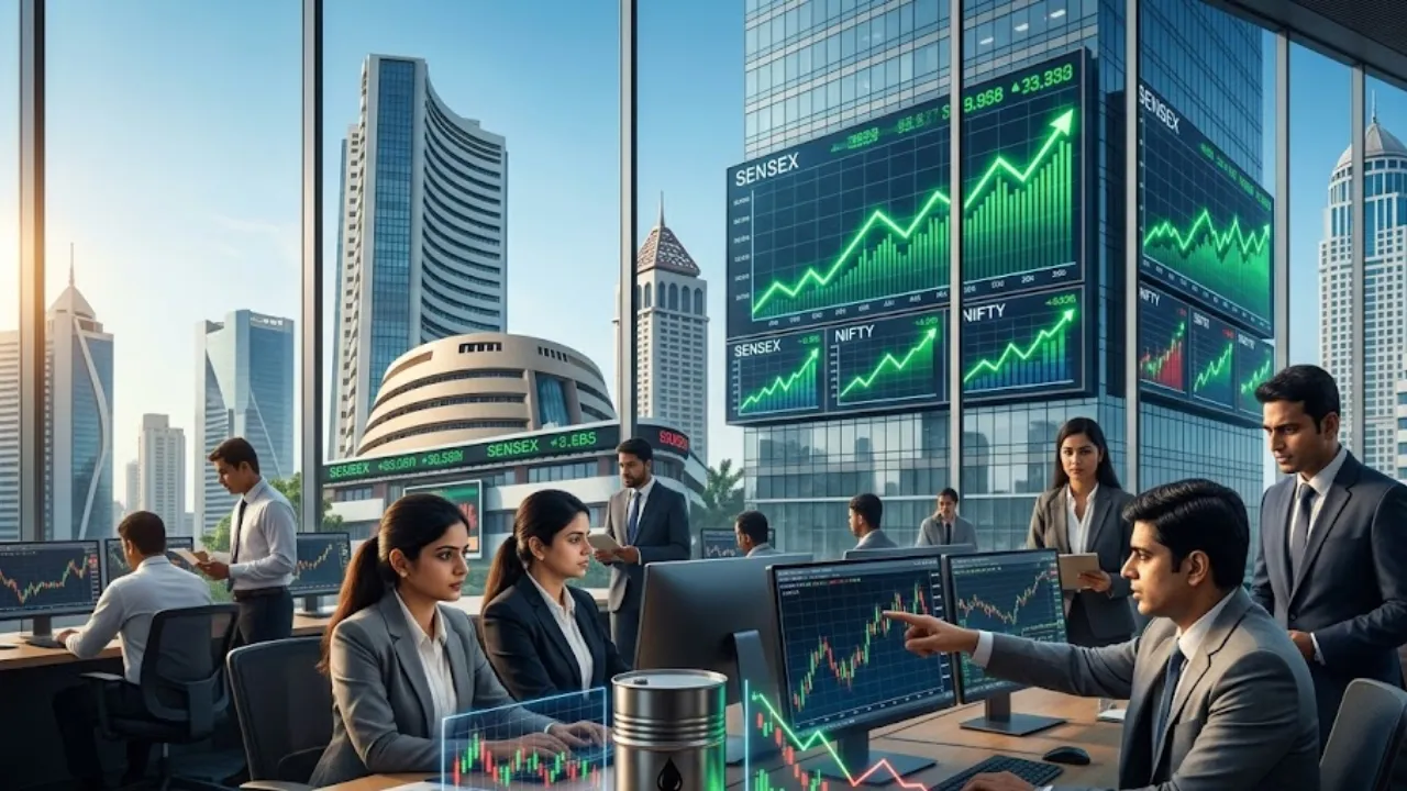 Share Market Today: कच्चे तेल की कीमतों में गिरावट से शेयर बाजार में तेजी, सेंसेक्स 285 अंक चढ़ा