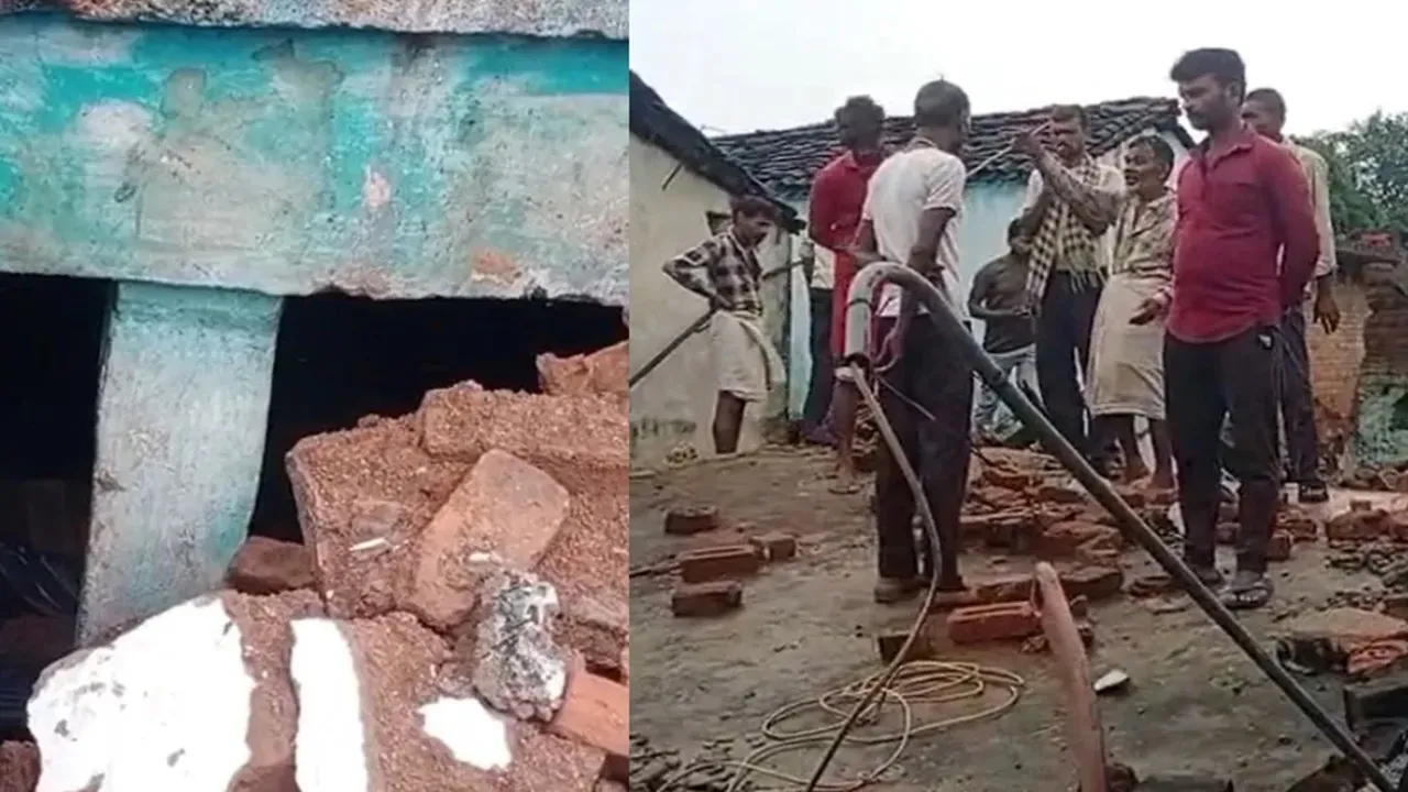 महोबा में मूसलाधार बारिश बनी काल! भरभरा कर गिरा मकान, पति-पत्नी की मौत, बालिका गंभीर