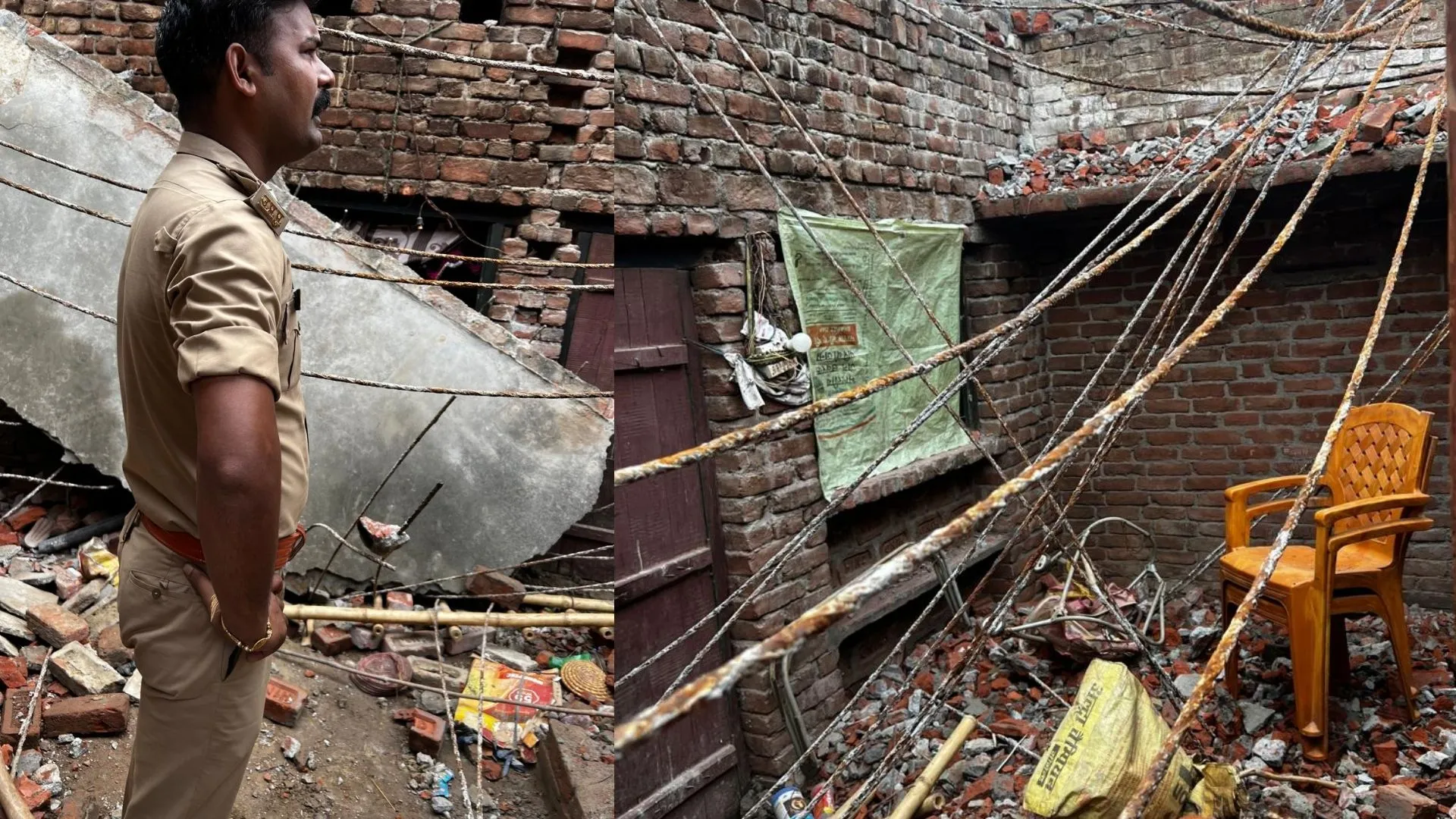 Shahjahanpur News : शाहजहांपुर में भर-भराकर ढह गया निर्माणाधीन मकान का लिंटर, मलबे में दबे दो भाई 