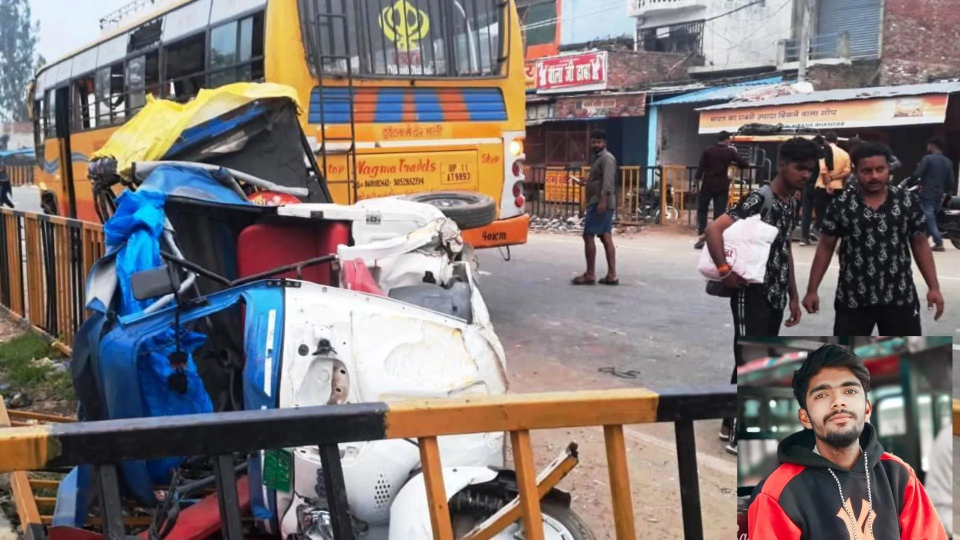 Shahjahanpur News : शाहजहांपुर के सिंधौली में तेज रफ्तार बस ने दो ई-रिक्शा कुचले, एक व्यक्ति की मौत-दो की हालत गंभीर 