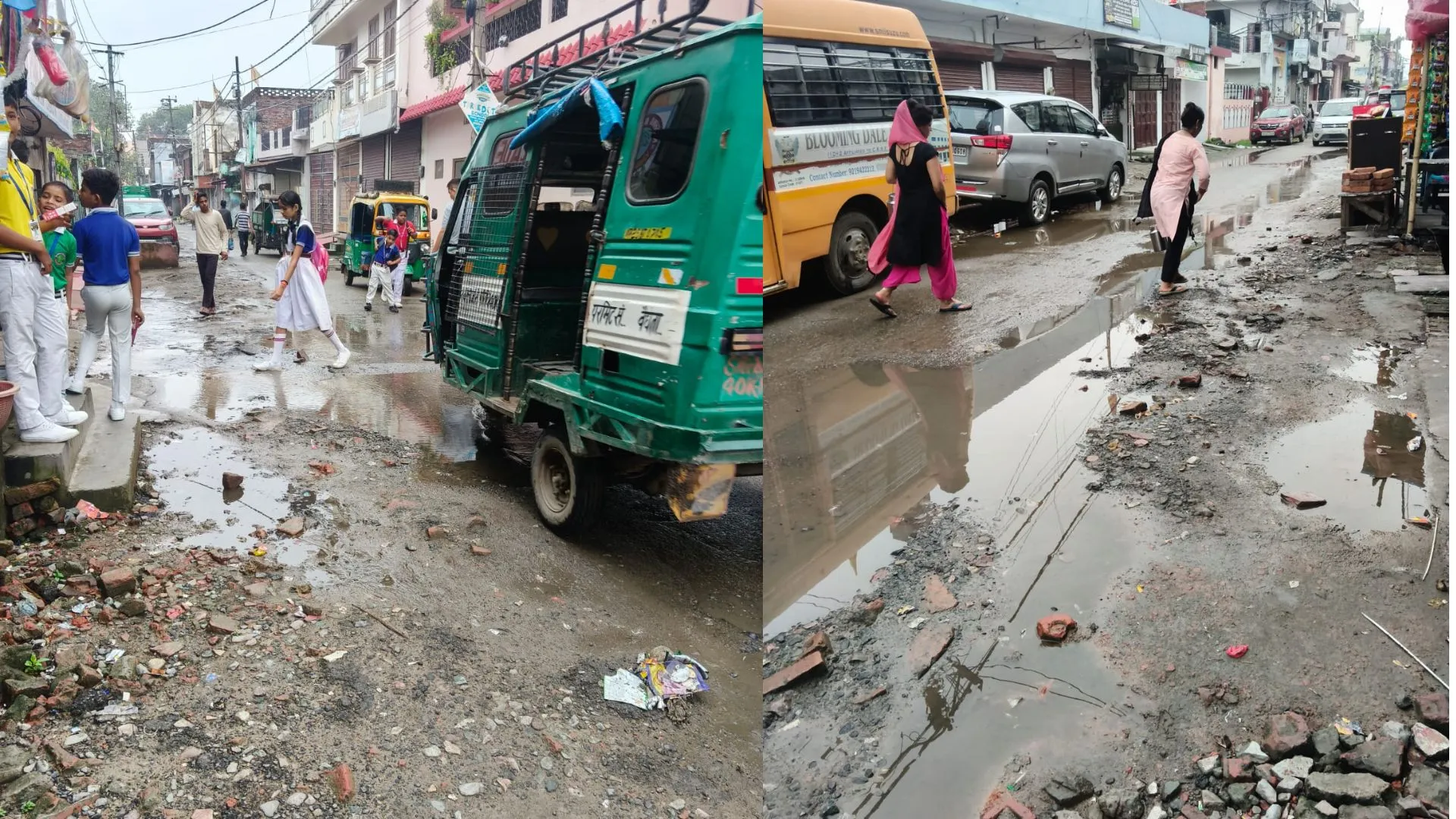 Bareilly News : सीबीगंज में खलीलपुर रोड पर पेयजल पाइपलान टूटी, सड़क की हालत भी खराब 