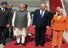 <span class="t-red">PM Modi Israel Visit :</span> इजराइल पहुंचे पीएम मोदी, बेन गुरियन एयरपोर्ट पर पत्नी सारा के साथ पीएम नेतन्याहू ने किया भव्य स्वागत 