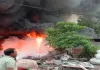Kanpur News : जूही राखी मंडी के कबाड़ गोदाम में भीषण आग, प्लास्टिक के धुएं से मची अफरातफरी
