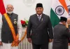 <span class="t-red"> PM Modi Visit : </span>पीएम मोदी को मिला इंडोनेशिया का सर्वोच्च नागरिक सम्मान 'बिन्तांग आदिपूर्ण', राष्ट्रपति सुबियांतो ने किया भव्य स्वागत