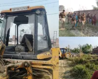 कानपुर : अवैध निर्माण तोड़ने पहुंची केडीए टीम पर हमला, जेसीबी छोड़कर भागे अधिकारी