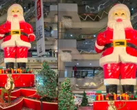 Merry Christmas: लखनऊ में 30 फीट का ऊंचा सांता क्लॉज बना आकर्षण का केंद्र