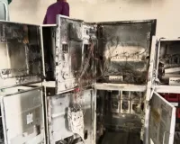 निगोहां बिजली उपकेंद्र में धमाके के बाद लगी आग, दर्जनों गांवों की बिजली हुई गुल