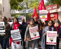 वेनेज़ुएला पर अमेरिकी हमले के खिलाफ वामदलों का प्रदर्शन, ट्रंप के खिलाफ जमकर हुई नारेबाजी