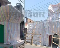 UP : शाहजहांपुर में लाट साहब के जुलूस को लेकर तिरपाल से ढक दिए गए धार्मिक स्थल