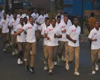 Moradabad: पांच हजार प्रशिक्षु आरक्षियों ने लगाई 10 किलोमीटर दौड़